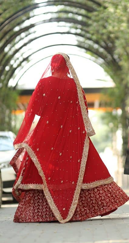 Red jewelry work bridal dress 2