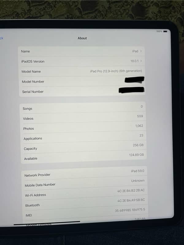 IPAD M2 (256 GB) 12.9 INHC 0