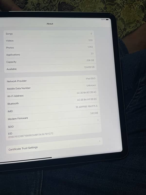 IPAD M2 (256 GB) 12.9 INHC 6