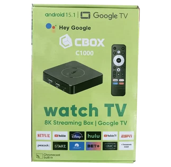 CBox Smart TV Android Box 2GB 16GB Android 15.1 Voice Remote 1