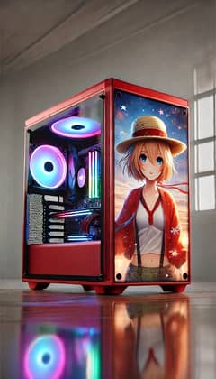 Upgrade Your Setup: Red Anime Case with RGB Lights