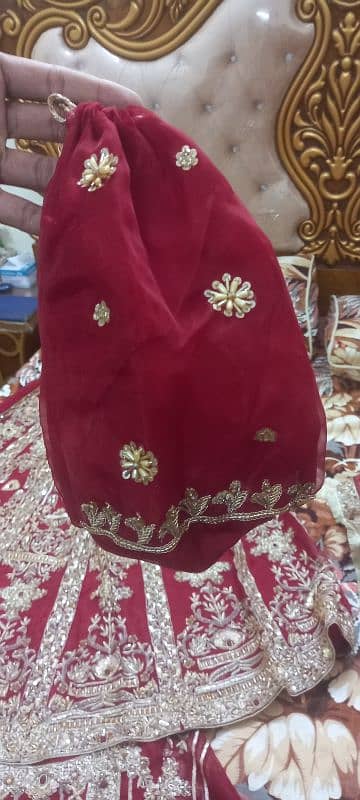 Bridal Lehnga Dress, Red Color. 4