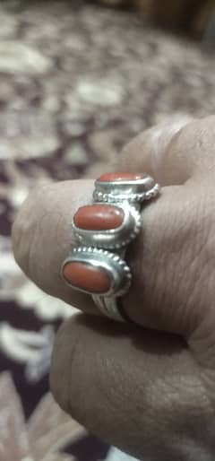 chandi ki ring with orignal marjaan