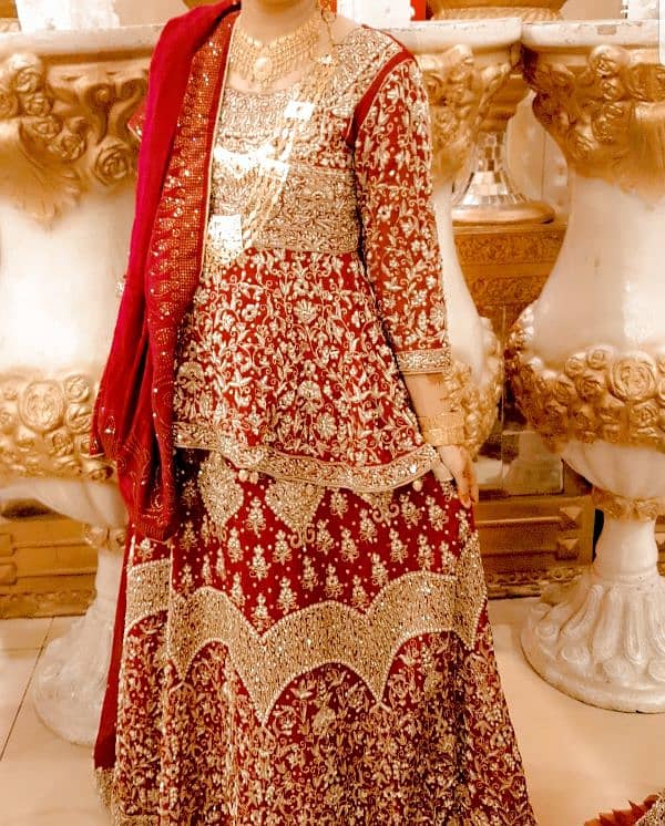 beautiful lehnga with short frock 1