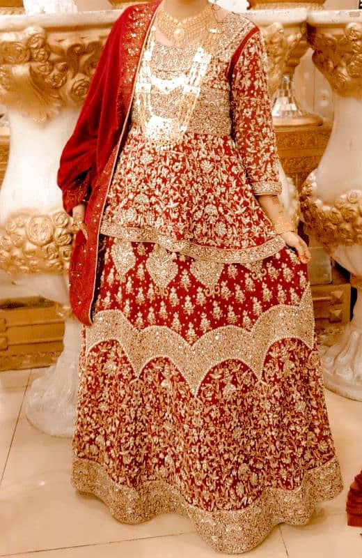 beautiful lehnga with short frock 2