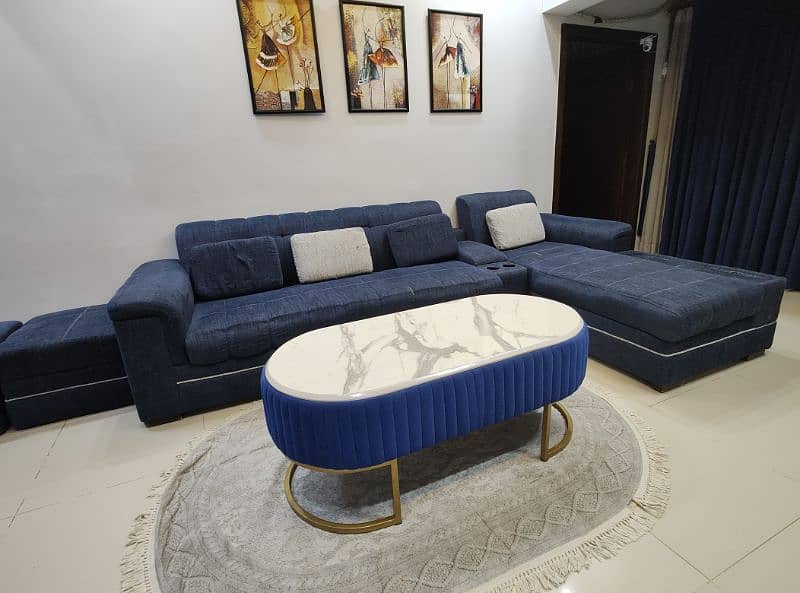 Jute fabric on demand made sofa set 1