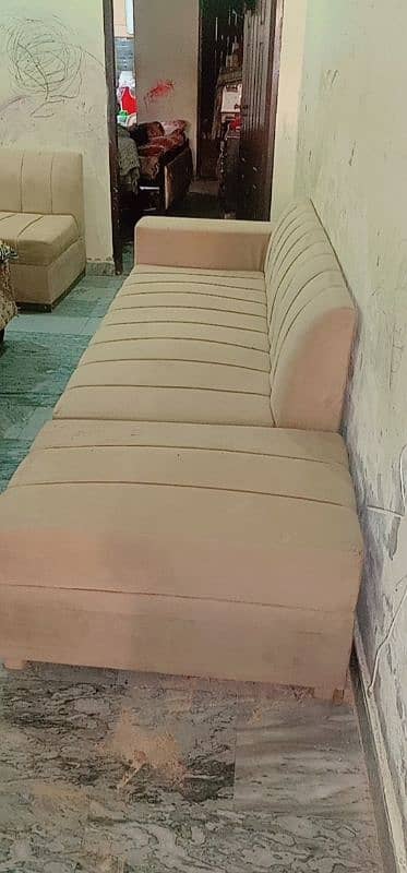 L shape sofa off white colour 3