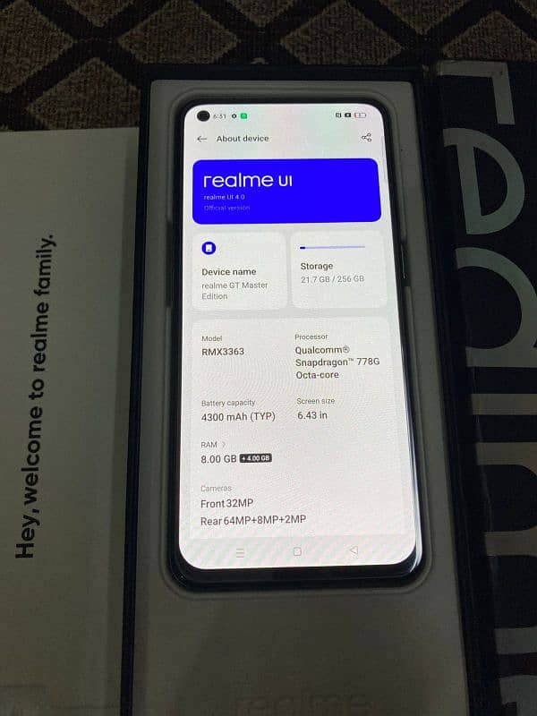 realme gt master edition 8+8/256 with box 9