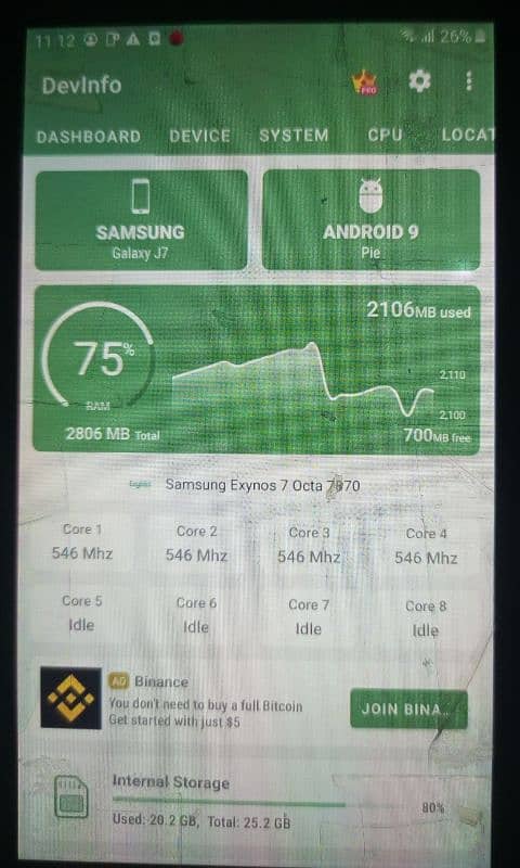 Samsung J7 pro 32/3 gb Only panel replaced 1