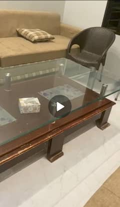 8 seeter dining table with 8 mm glass