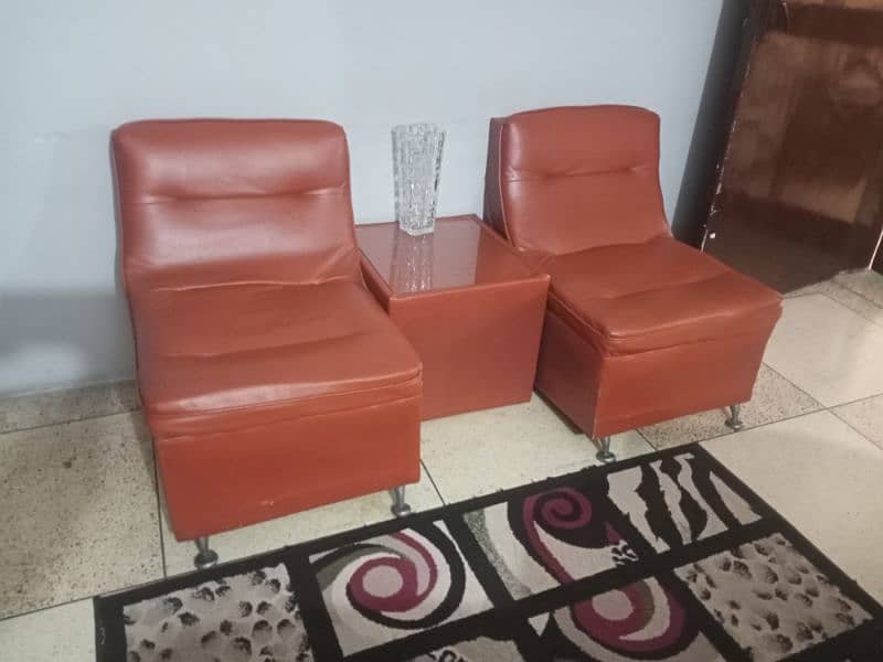 2 seater sofa with table 1