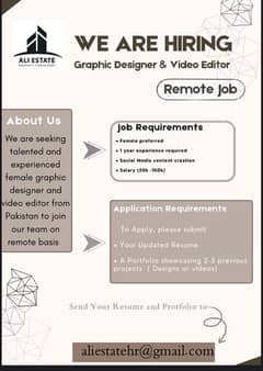 Female Graphic Designer Wanted