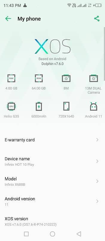 Infinix hot 10 play 4/64 exchange possible 4