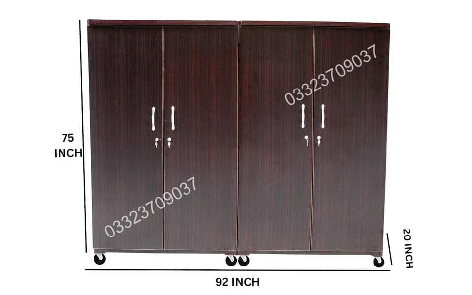 6x8 feet 16" Wooden cupboard - Wardrobe almari cabinet 0