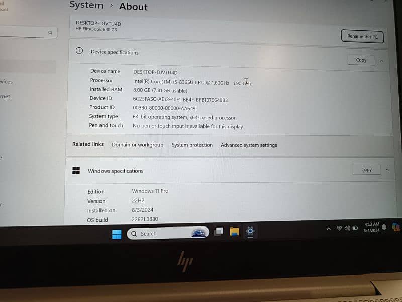 Hp 840 G6 I5 8th Generation 8