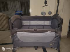 Used Tinnies Foldable Sleek Baby Cot with box, just like new