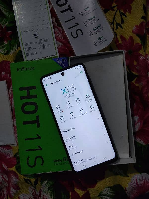 Infinix hot 11s 4 128 with box urgent sale 6