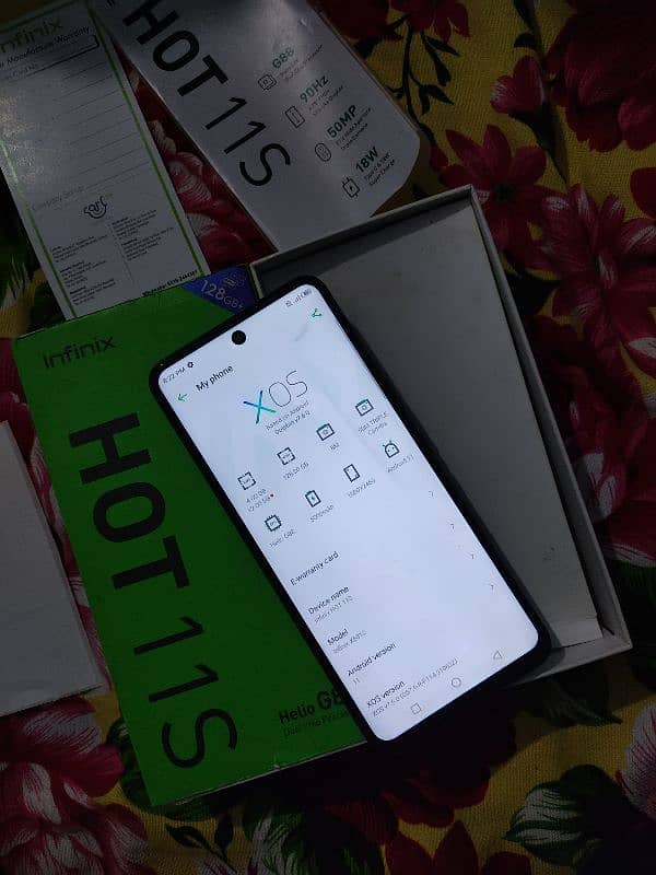 Infinix hot 11s 4 128 with box urgent sale 10