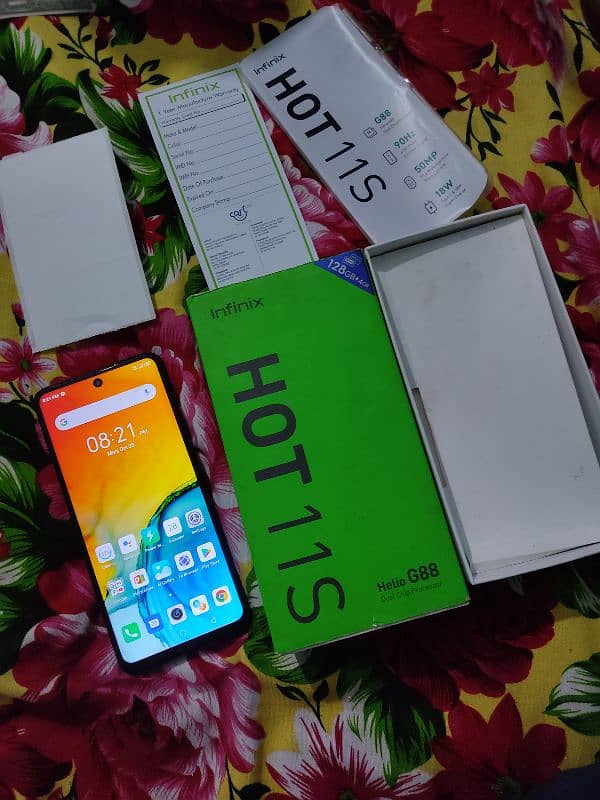 Infinix hot 11s 4 128 with box urgent sale 11