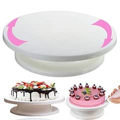 Cake Stand. White Cake Stand 28 cm, Cake Rotating Stand, Cake Revolvin 0