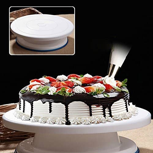 Cake Stand. White Cake Stand 28 cm, Cake Rotating Stand, Cake Revolvin 1