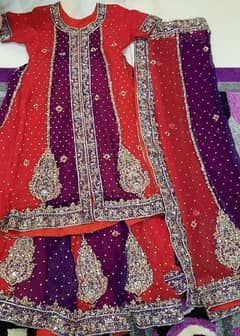 bridal lehnga Red + Red n purple