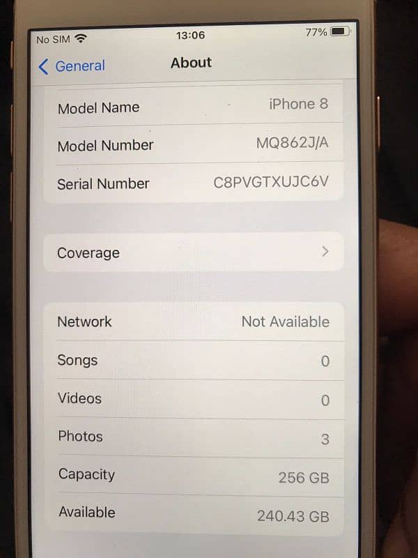 Iphone 8, 256 GB, Non Pta 7