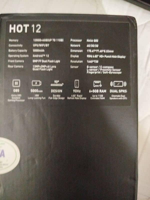 hot 12 play 128 GB 6 gb 1