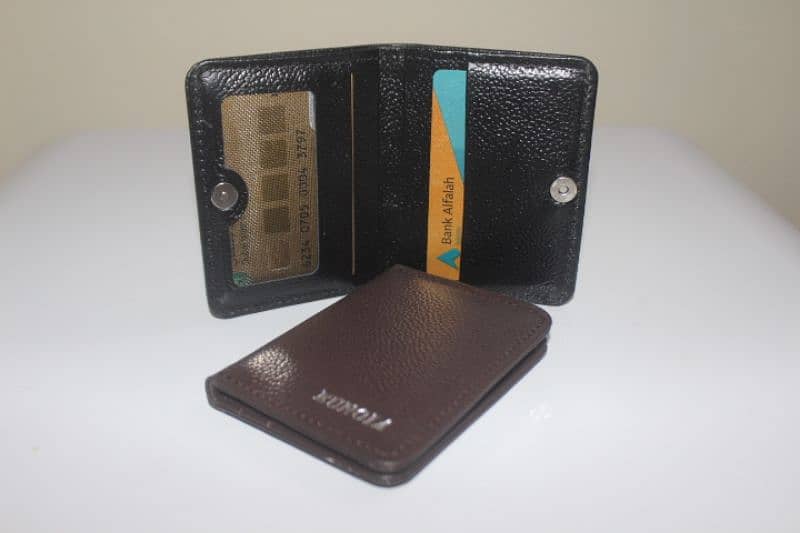 genuine Leather card holder with currency pocket 1