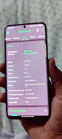 Samsung s20 5g 12GB Ram 128GB Rom