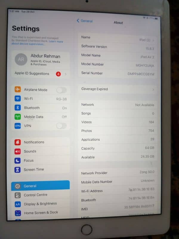 ipad Air 2 PTA approved argent sell 5