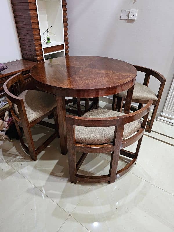 brand new dining table 4 seater round wooden 1