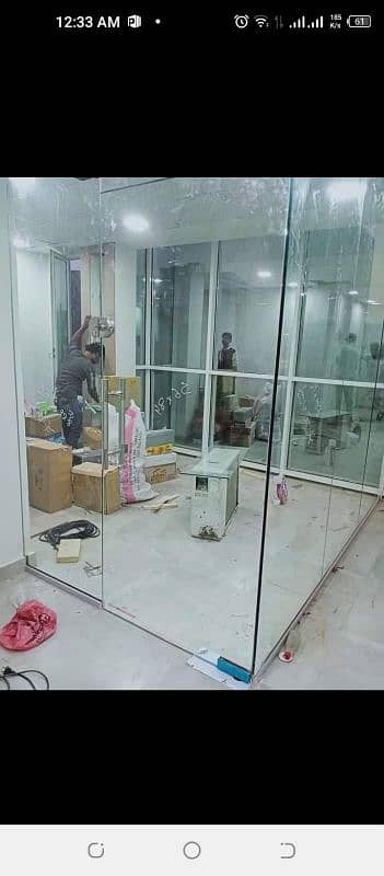 Aluminium Glass window door partition kitchen Cabinets Camplet working 6