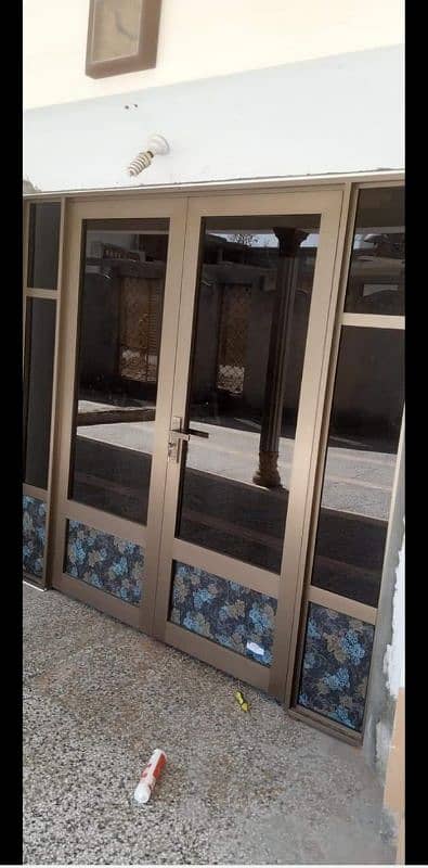 Aluminium Glass window door partition kitchen Cabinets Camplet working 17