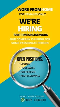 Online Work Available/ Full Time/Part Time