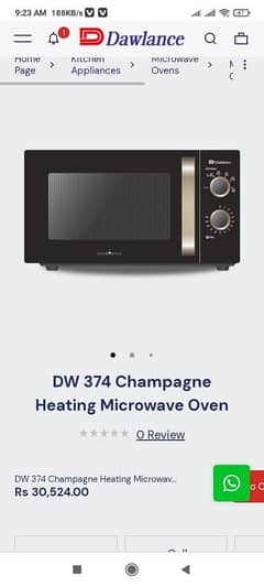 Dawlance microwave oven dw 374