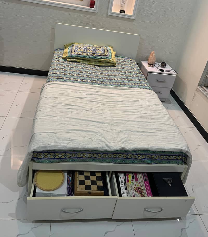 IKEA Double Sized Bed with 2 Side Tables 1