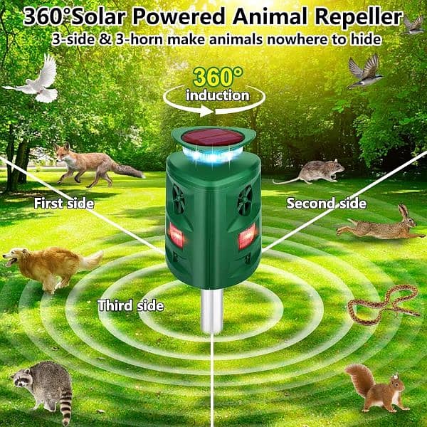 Amazon Branded Solar birds Ultrasonic Animal Repeller waterproof 1