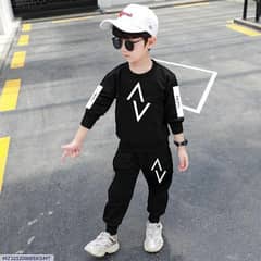 2 pcs boy's Cotton printed sweatshirt tracksuit