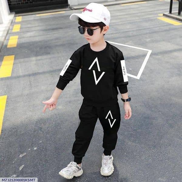 2 pcs boy's Cotton printed sweatshirt tracksuit 0