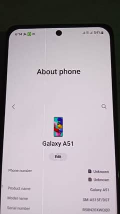 Samsung a51 6/128 penal glass change 0