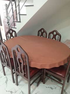 Dining Table ( 6 chairs + 1 oval table )