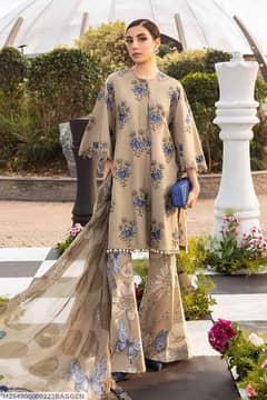 3 pcs woman's Unstiched khaddar Digital printed suit,( 03145156658)