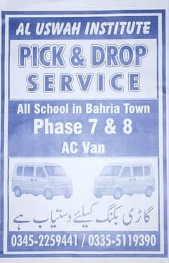 Bahria Town phase 7 phase 8 pick and drop