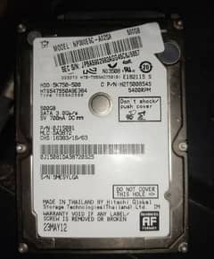 500gb Hitachi laptop Hard Disk 0