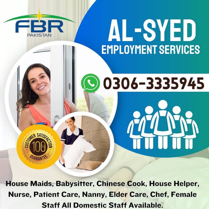 Domestic Staff Provider Available| Best Maids/Home Maids| House Maids 0