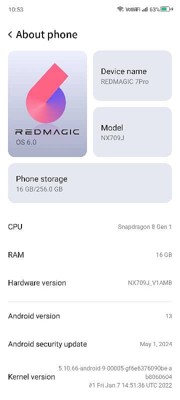 redmagic 7pro 16gb 256gb 1