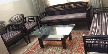 8 Seater Sofa Set & Table | Wooden | Modern Style