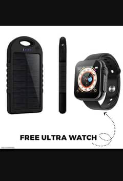 10000 MAH Solar Power Bank with Free ultra Watch