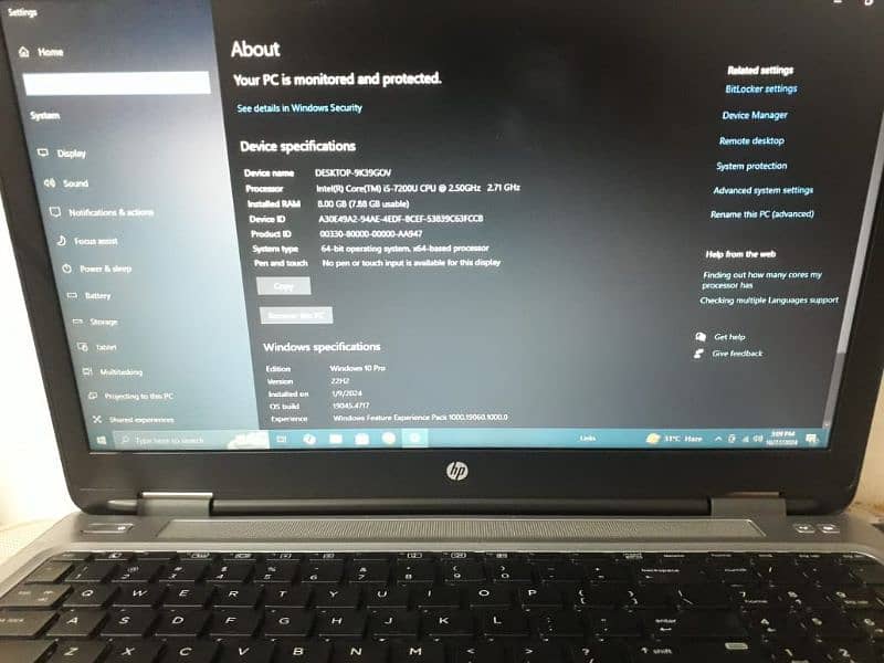 Excellent Condition HP Laptop numaric paid 2